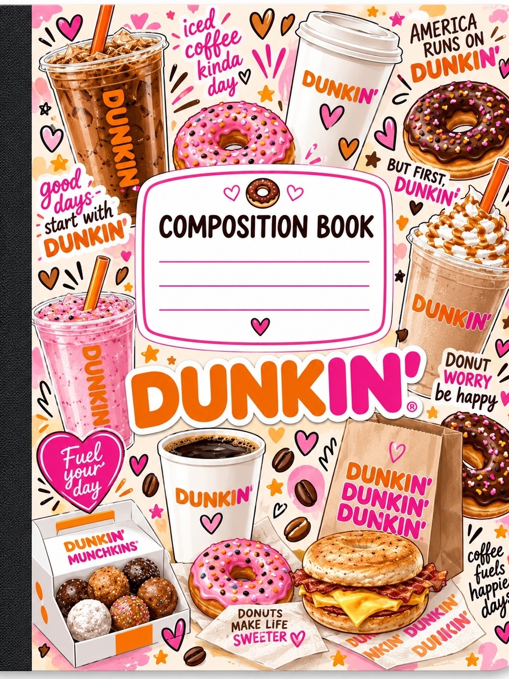 Donut Composition Book – Pink & Orange Donut Design